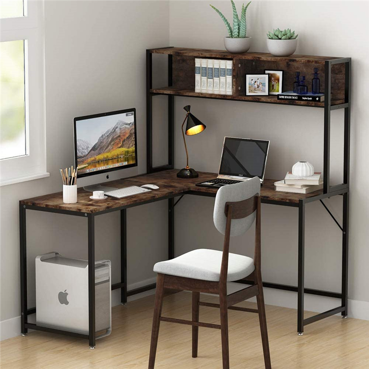  Combohome Office L-Shaped Desk Study Writing Table Computer Workstation Wooden Gaming Table Corner Computer Desk